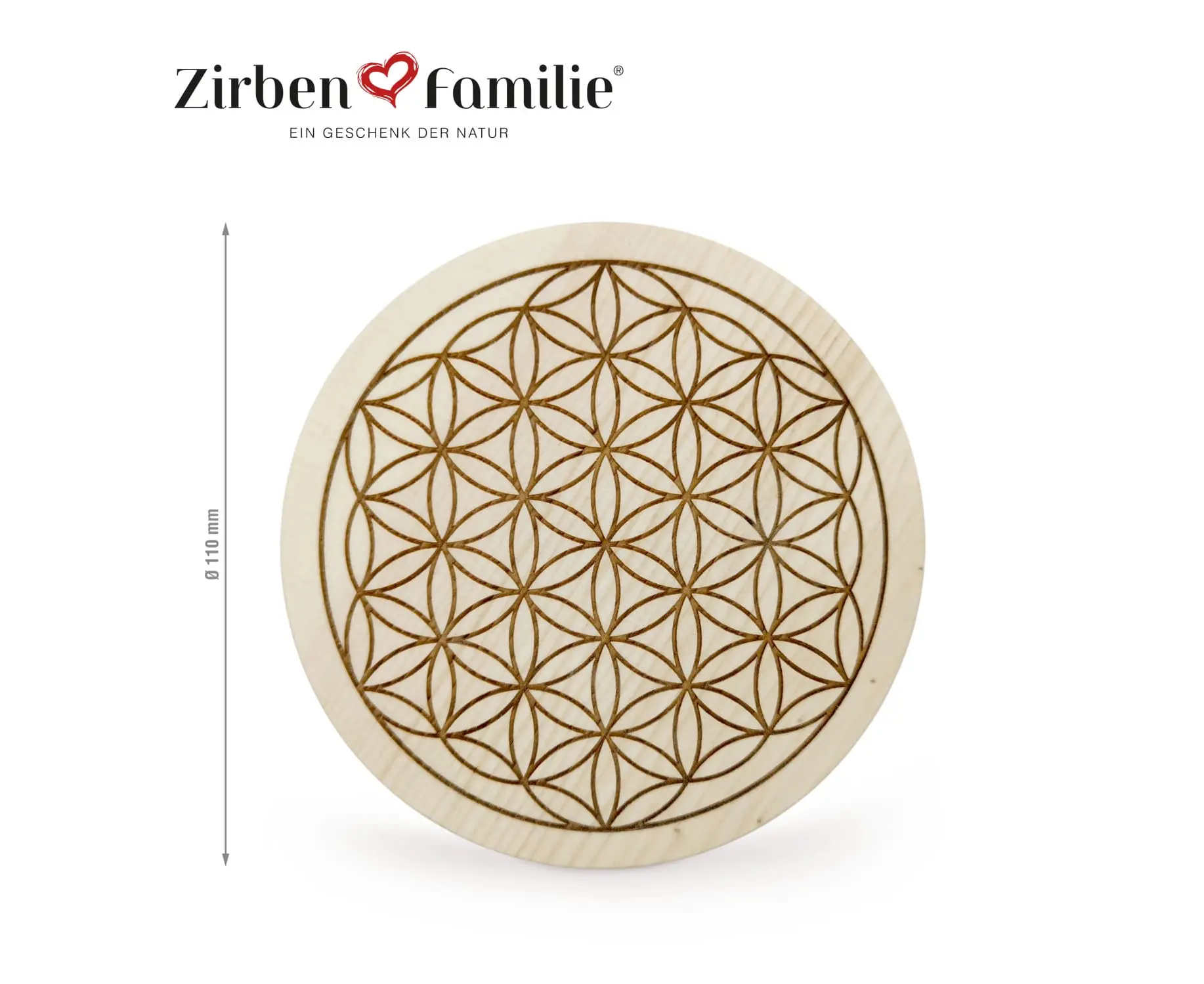 ZirbenUntersetzer für Karaffe “Blume des Lebens”