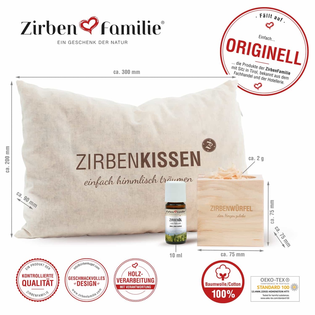 Zirbenkombipack - Gute Nacht Set Zirbenfamilie