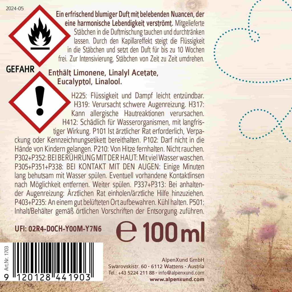 Raumduft Diffuserl 100 ml „Das Frischerl“ AlpenXund