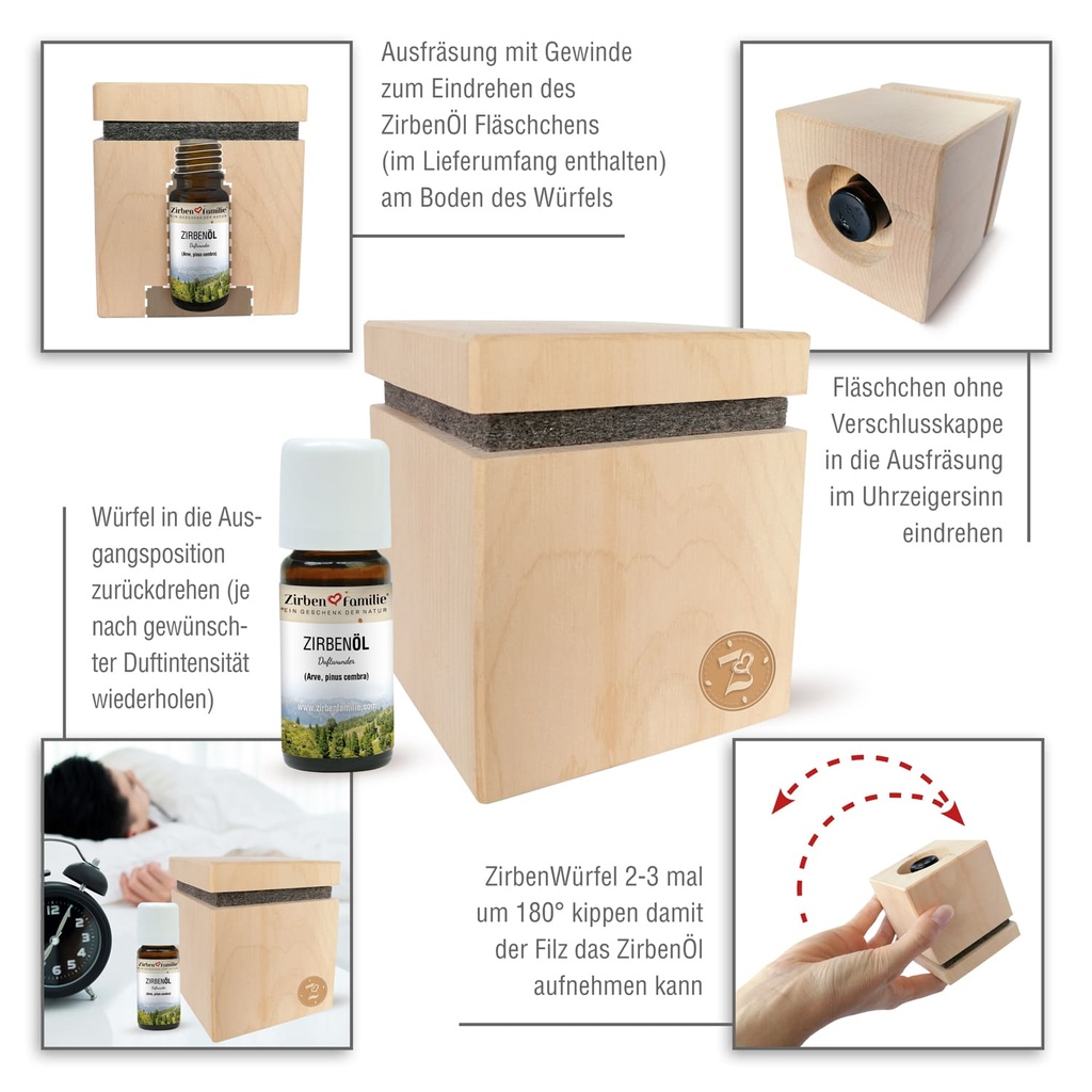 Zirbenwürfel Premium-Edition Set Zirbenfamilie