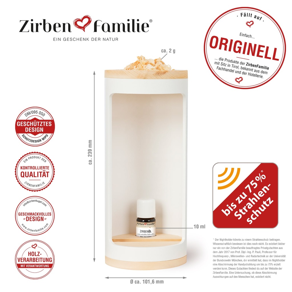 ZirbenNightholder Weiss Zirbenfamilie