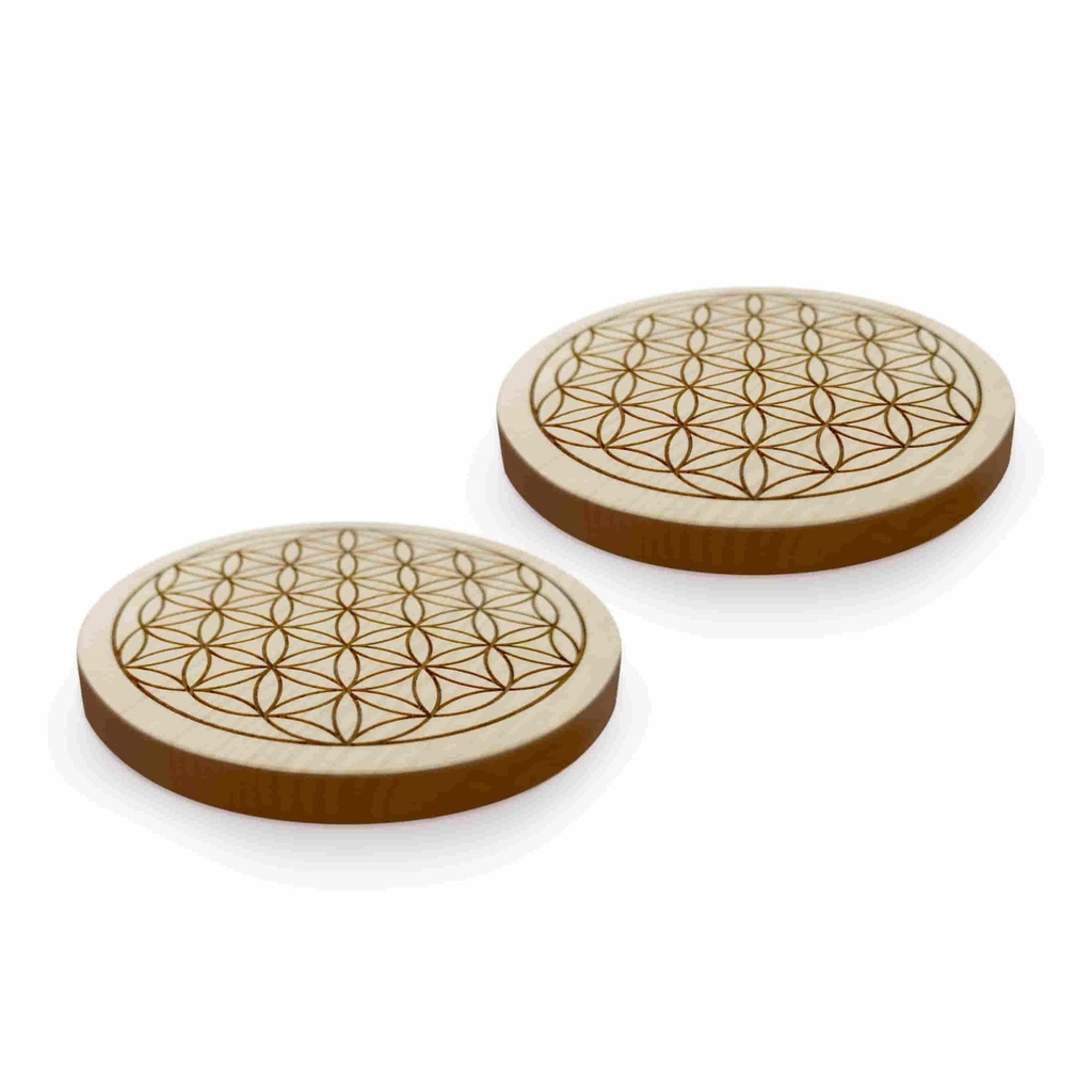  2 Stk. ZirbenUntersetzer für Wasserglas