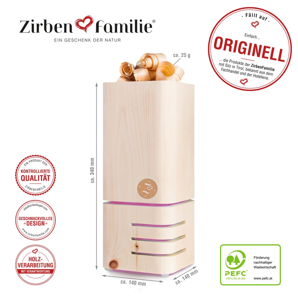 Zirbenraumlüfter Zirbenfamilie
