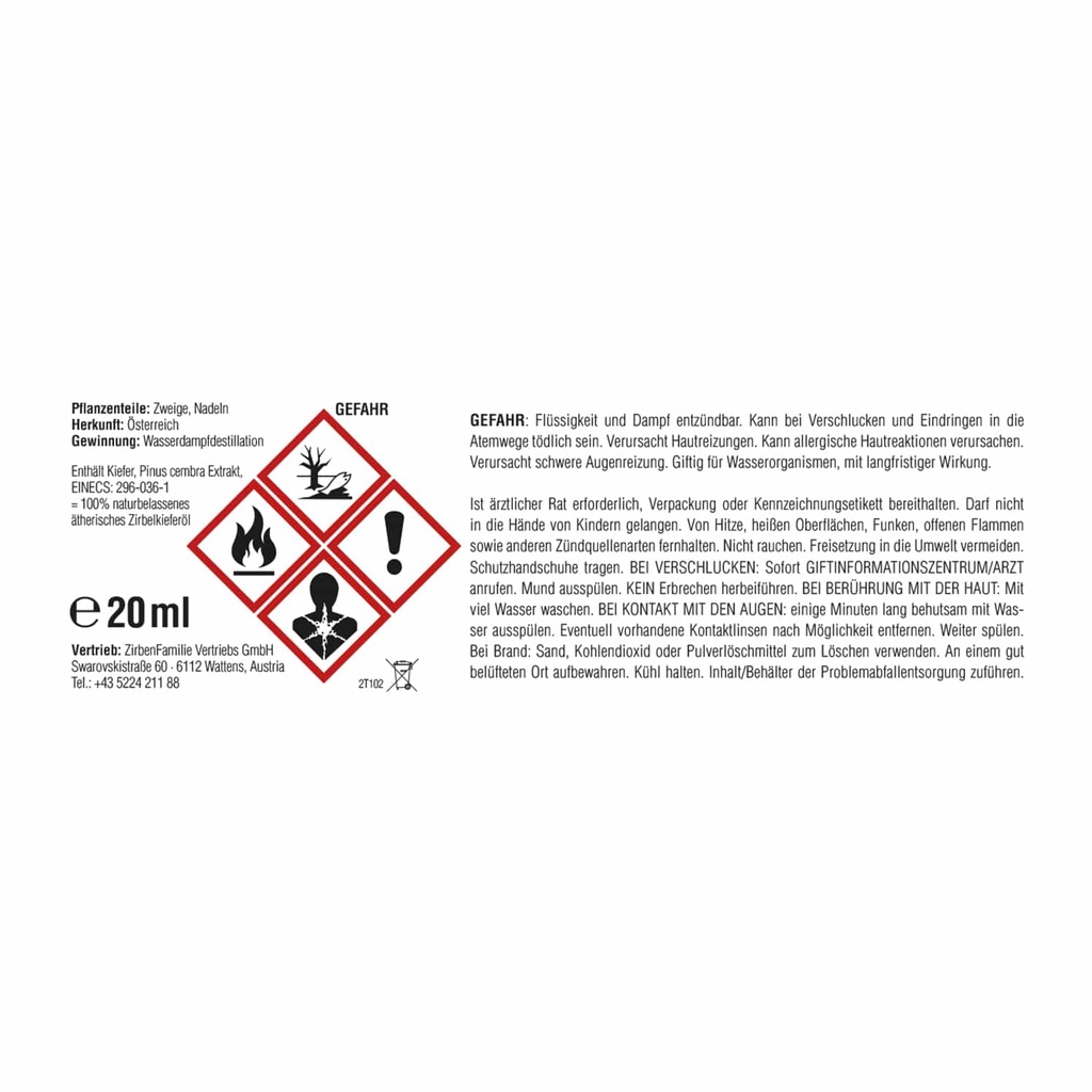 Zirbenöl 20ml Zirbenfamilie