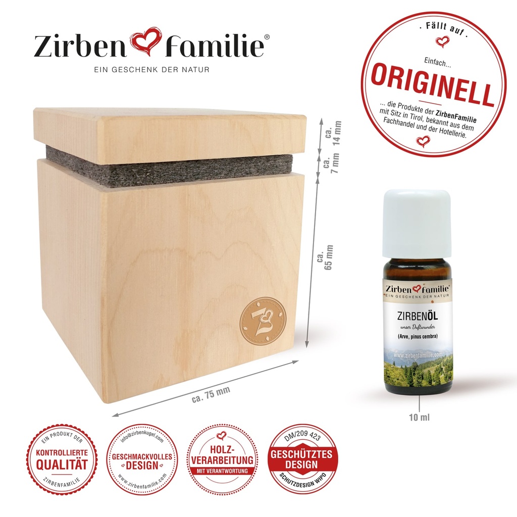 Zirbenwürfel Premium-Edition Set Zirbenfamilie
