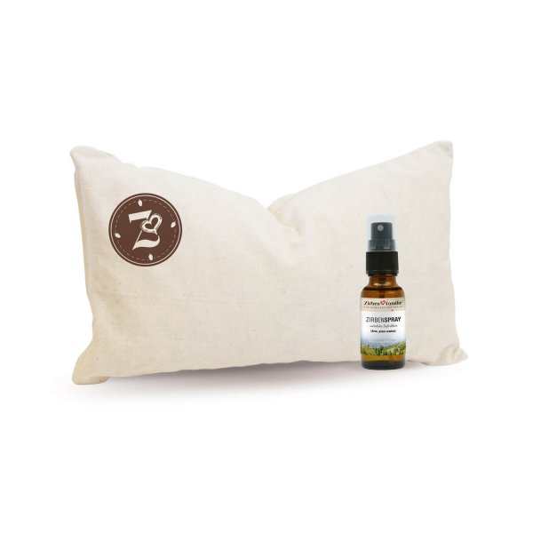 Sparset Zirbenkissen 15 x 25 cm & Zirbenspray 20ml Zirbenfamilie
