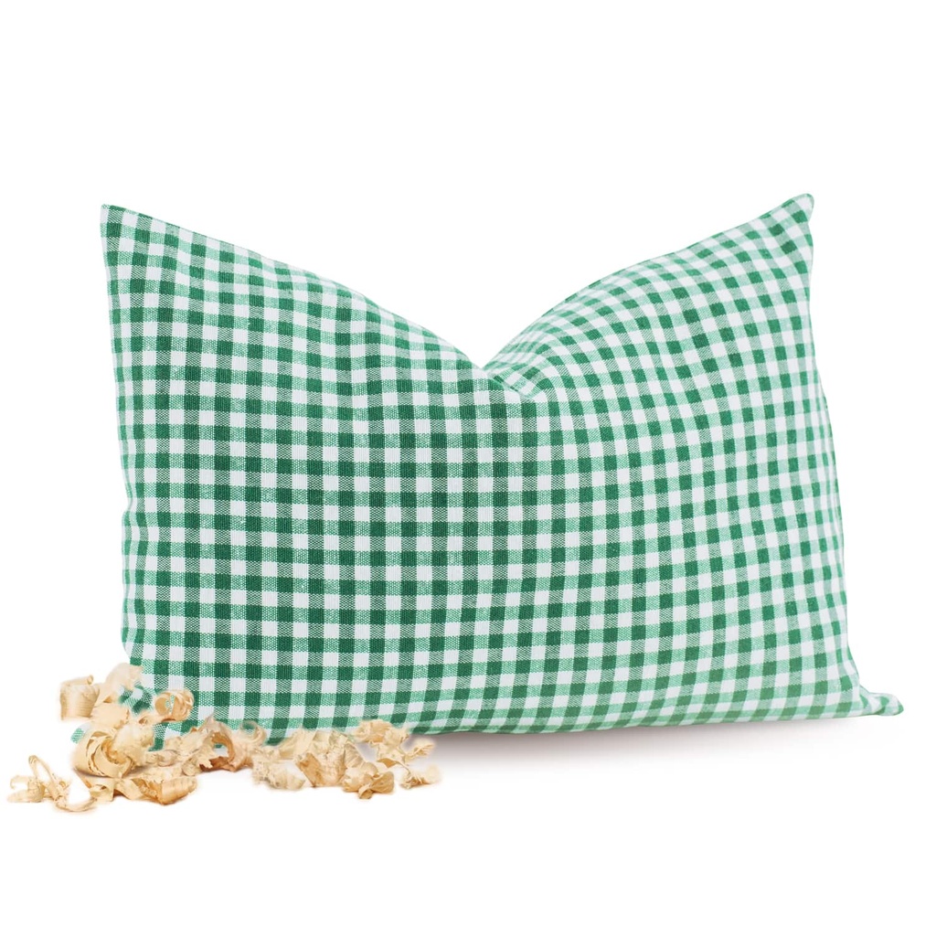 [1204] Zirbenkissen Karo 20 x 30cm Grün Zirbenfamilie