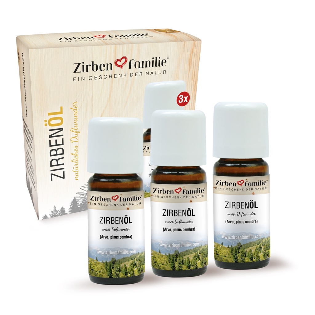 3er-Pack Zirbenöl 10ml Zirbenfamilie