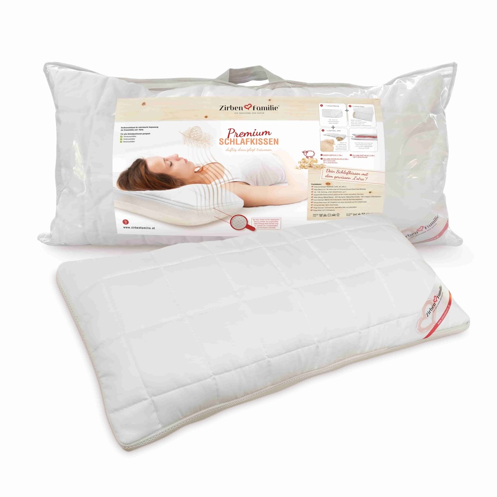 [1292] PREMIUM ZirbenSchlafkissen 40 x 80 cm Zirbenfamilie