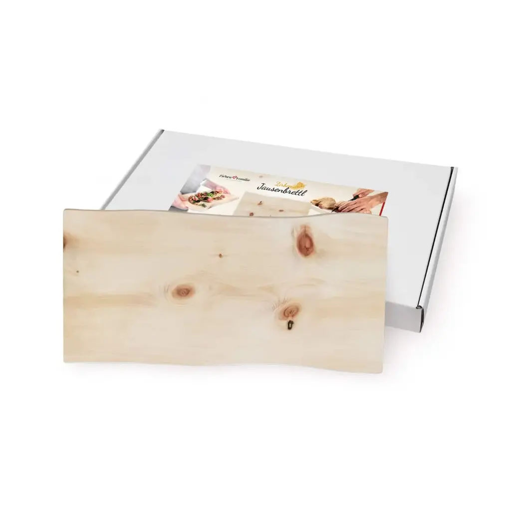 ZirbenFamilie ZirbenJausnBrettl mit Waldkante 