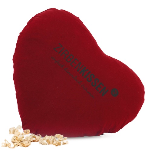 [1207] Herz Zirbenkissen 40 x 40cm Rot Zirbenfamilie