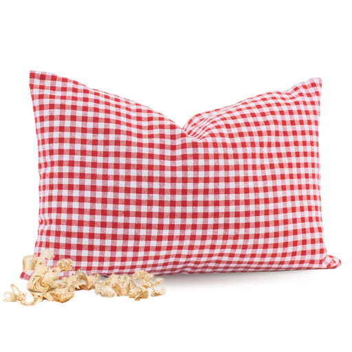 [1203] Zirbenkissen Karo 20 x 30cm Rot Zirbenfamilie