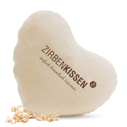 [1206] Herz Zirbenkissen 40 x 40cm Natur Zirbenfamilie