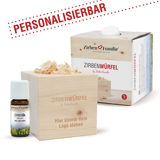 Personalisiert - Original ZirbenWürfel mit Wunschgravur